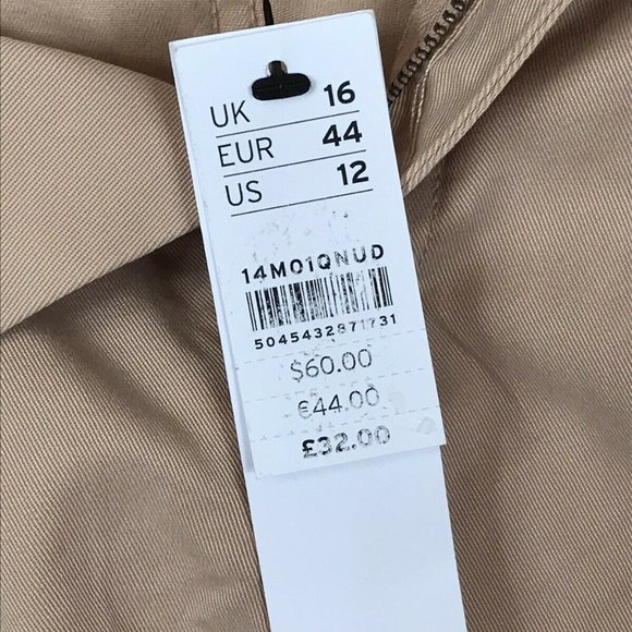 NWT Topshop Utility Stretch Twill Tie Belt Shorts - Picture 7 of 12